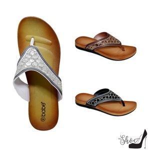 THE BABE COLLECTION Shoes - Dana White Jeweled Thong Flip Flops THE BABE COLLECTION Shoes - Dana White Jeweled Thong Flip Flops